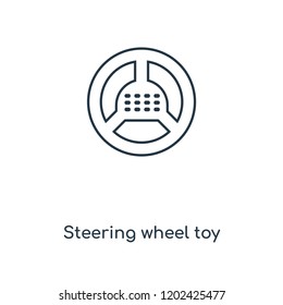 Steering wheel toy concept line icon. Linear Steering wheel toy concept outline symbol design. This simple element illustration can be used for web and mobile UI/UX.