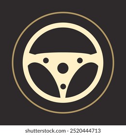 Steering wheel trendy icon refined abstract vector illustration colorful artwork lovely design.eps