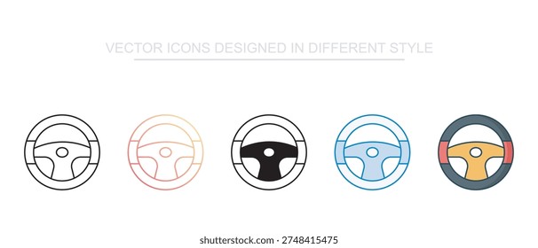 Steering Wheel vector design in modern and trendy style icon