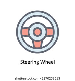 Steering Wheel Vector   fill outline Icons. Simple stock illustration stock