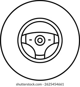 Steering Wheel vector icon. Can be used for printing, mobile and web applications.