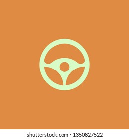 Steering wheel vector icon. flat design