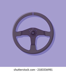 Steering Wheel Vector Icon Illustration. Controller Vector. Flat Cartoon Style Suitable for Web Landing Page, Banner, Flyer, Sticker, Wallpaper, Background