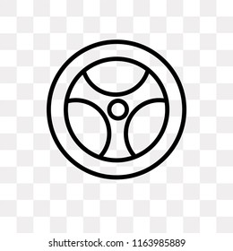 Steering wheel vector icon isolated on transparent background, Steering wheel logo concept