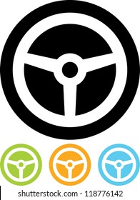 Steering Wheel - Vector Icon Isolated