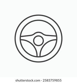 Steering wheel vector icon isolated in black line