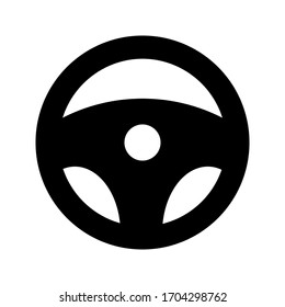 Steering wheel vector icon on white background