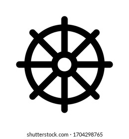 Steering wheel vector icon on white background
