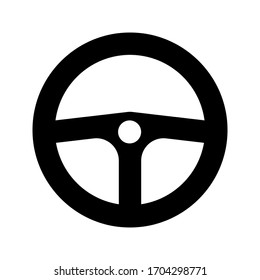 Steering wheel vector icon on white background