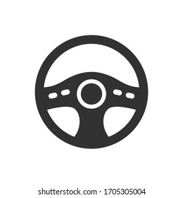 Steering wheel vector icon on white background