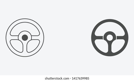 Steering wheel vector icon sign symbol