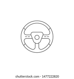 Steering wheel vector icon symbol isolated on white background