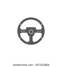 Steering wheel vector icon symbol isolated on white background