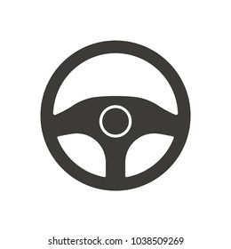 Steering  wheel vector icon for web design in a flat style