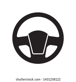 Steering wheel vector icon for web design in a flat style