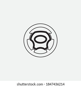 steering wheel vector illustration icon logo template