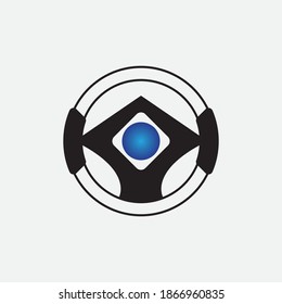 steering wheel vector illustration icon logo template
