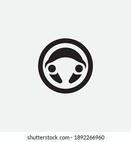 steering wheel vector illustration icon logo template