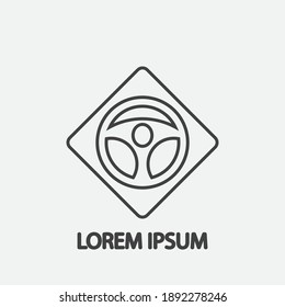 steering wheel vector illustration icon logo template