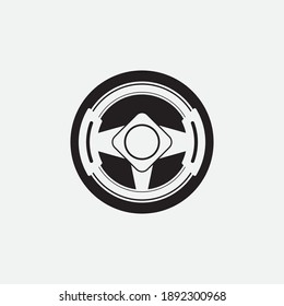 steering wheel vector illustration icon logo template