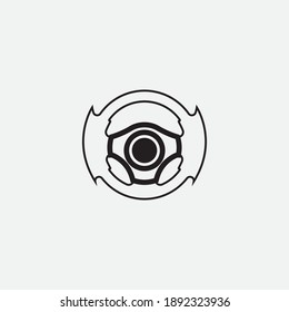 steering wheel vector illustration icon logo template