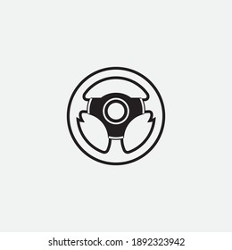 plantilla de logotipo de la ilustración del vector del volante de dirección