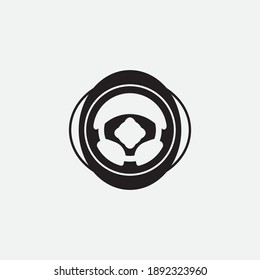 plantilla de logotipo de la ilustración del vector del volante de dirección