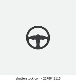 steering wheel vector illustration icon logo template