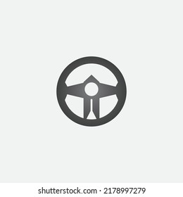 steering wheel vector illustration icon logo template