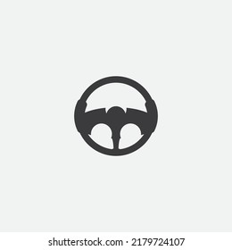 steering wheel vector illustration icon logo template