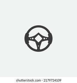 steering wheel vector illustration icon logo template