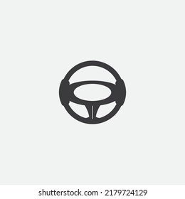 plantilla de logotipo de la ilustración del vector del volante de dirección