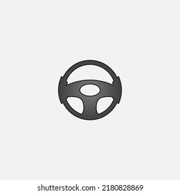 plantilla de logotipo de la ilustración del vector del volante de dirección
