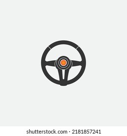 plantilla de logotipo de la ilustración del vector del volante de dirección