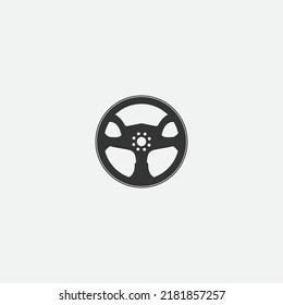 plantilla de logotipo de la ilustración del vector del volante de dirección