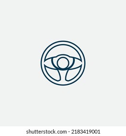 plantilla de logotipo de la ilustración del vector del volante de dirección