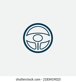 plantilla de logotipo de la ilustración del vector del volante de dirección