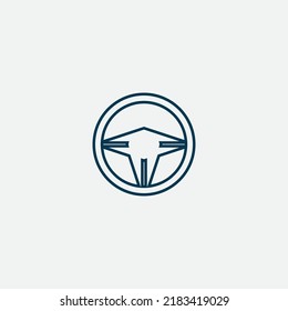 steering wheel vector illustration icon logo template