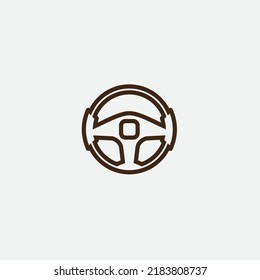 steering wheel vector illustration icon logo template