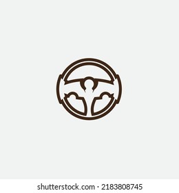 plantilla de logotipo de la ilustración del vector del volante de dirección