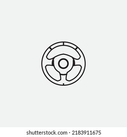 plantilla de logotipo de la ilustración del vector del volante de dirección