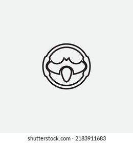 steering wheel vector illustration icon logo template