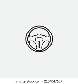 plantilla de logotipo de la ilustración del vector del volante de dirección