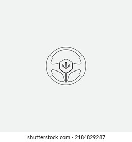 steering wheel vector illustration icon logo template