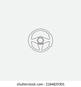 plantilla de logotipo de la ilustración del vector del volante de dirección