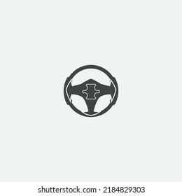 plantilla de logotipo de la ilustración del vector del volante de dirección