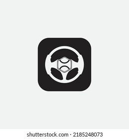 steering wheel vector illustration icon logo template