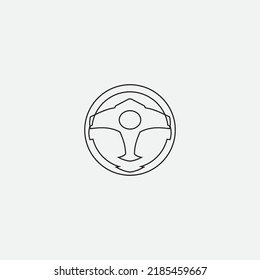 steering wheel vector illustration icon logo template
