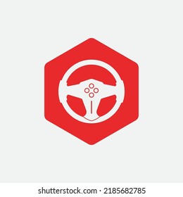 plantilla de logotipo de la ilustración del vector del volante de dirección
