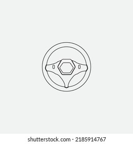 plantilla de logotipo de la ilustración del vector del volante de dirección